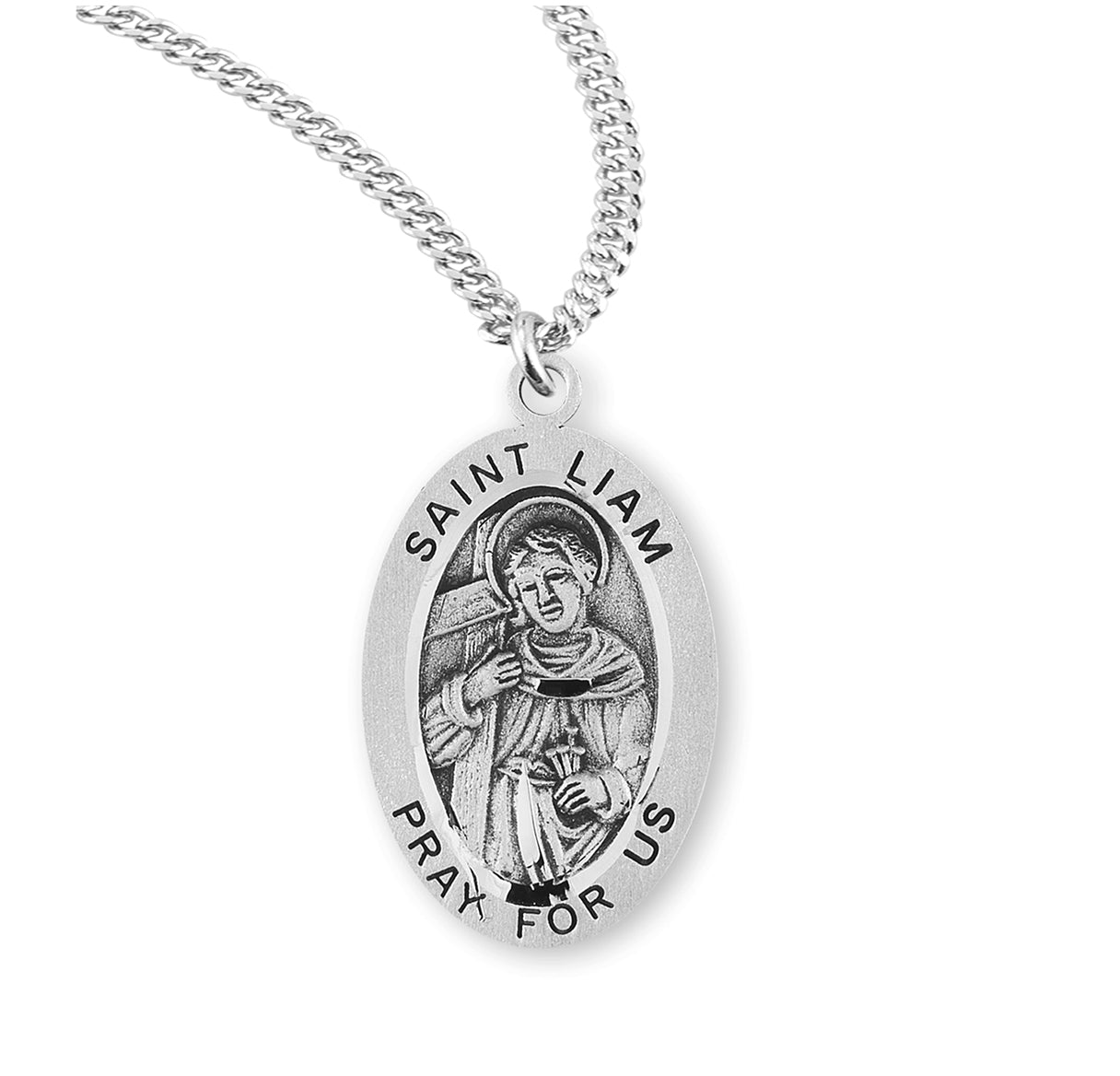 Patron Saint Liam Oval Sterling Silver Medal