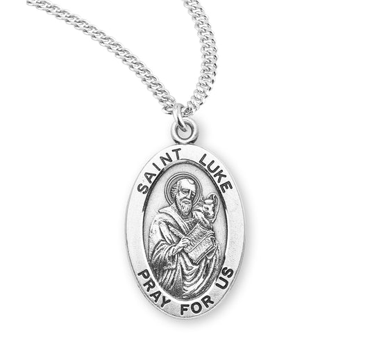 Patron Saint Mark Oval Sterling Silver Medal