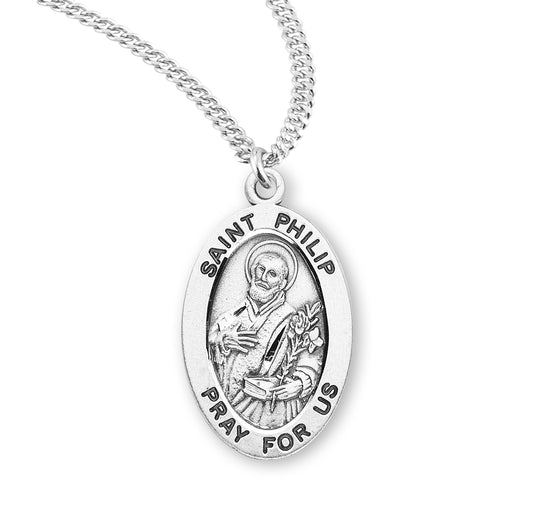 Patron Saint Pio Oval Sterling Silver Medal