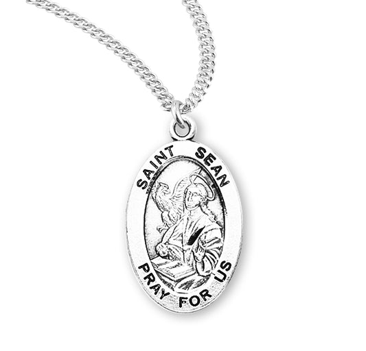 Patron Saint Sean Oval Sterling Silver Medal