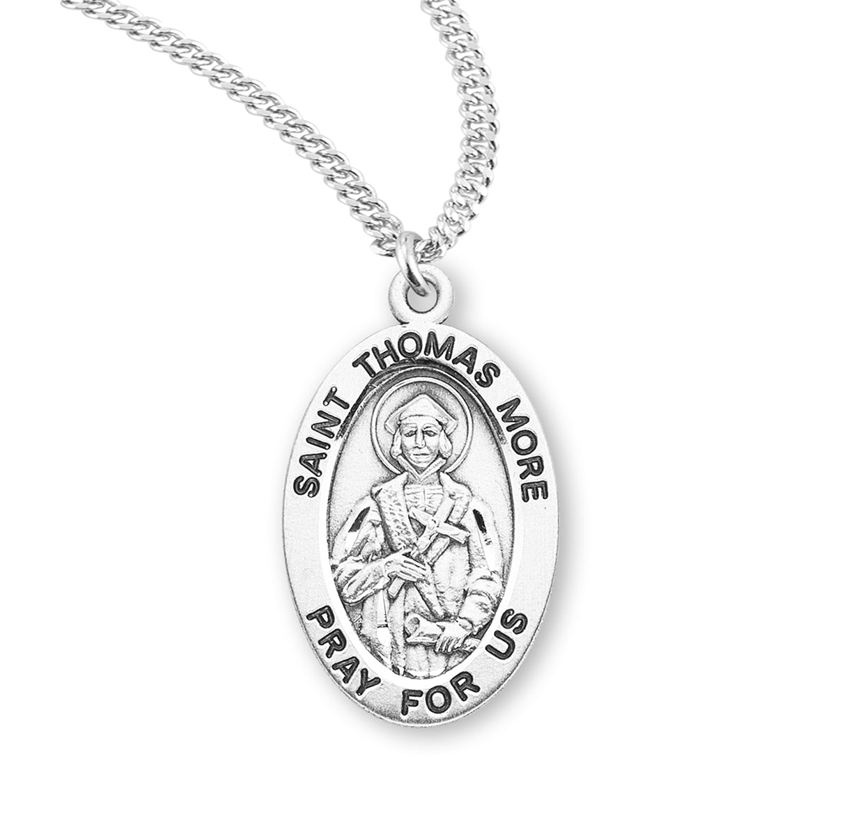 Patron Saint Thomas More Oval Sterling Silver Medal