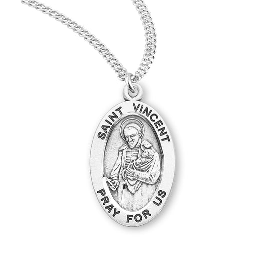 Patron Saint Agatha Oval Sterling Silver Medal