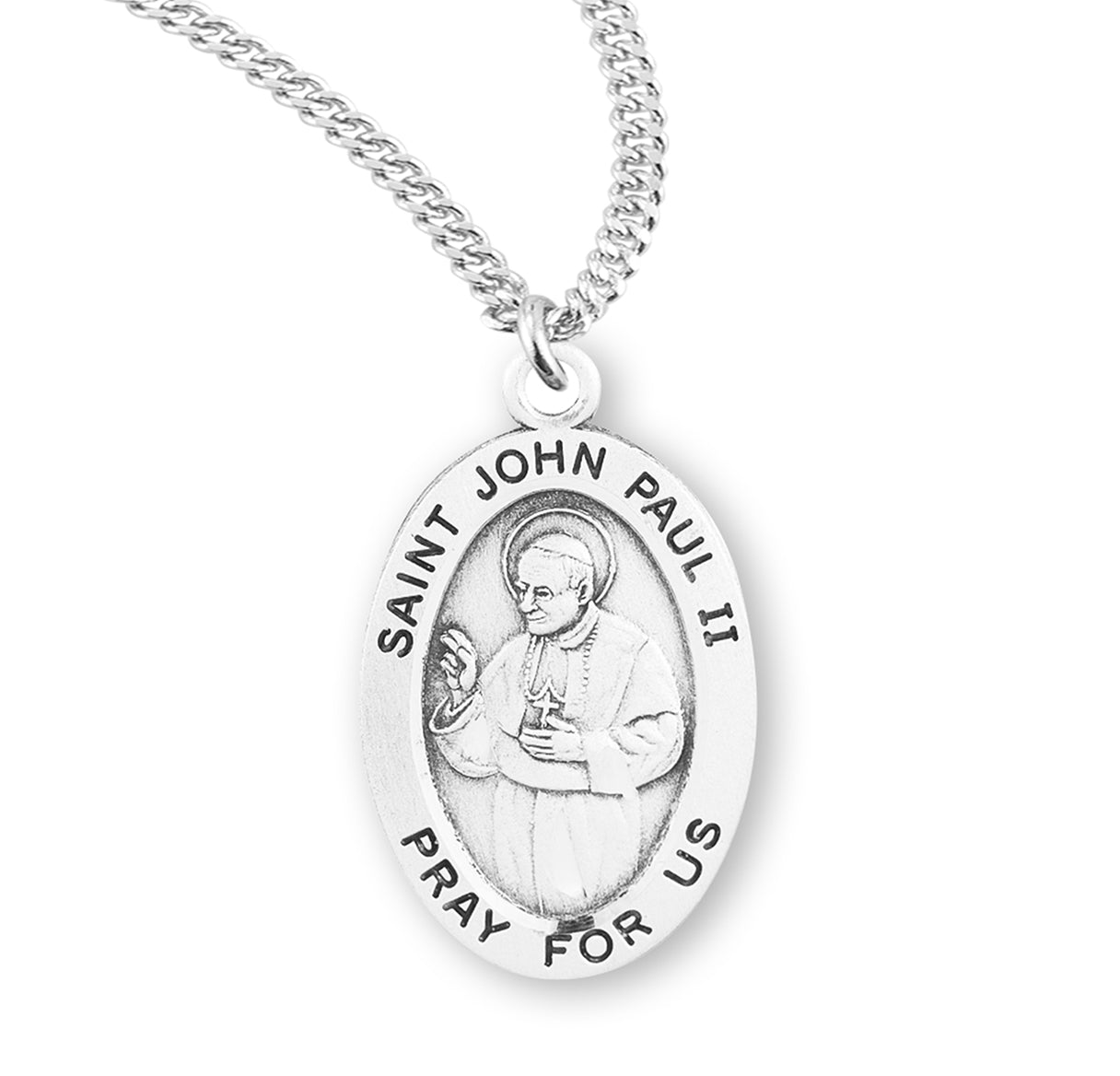Saint John Paul II Oval Sterling Silver Medal