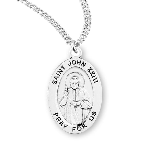 Saint John XXIII Oval Sterling Silver Medal