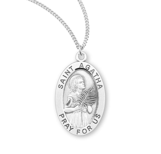 Patron Saint Alexandra Oval Sterling Silver Medal