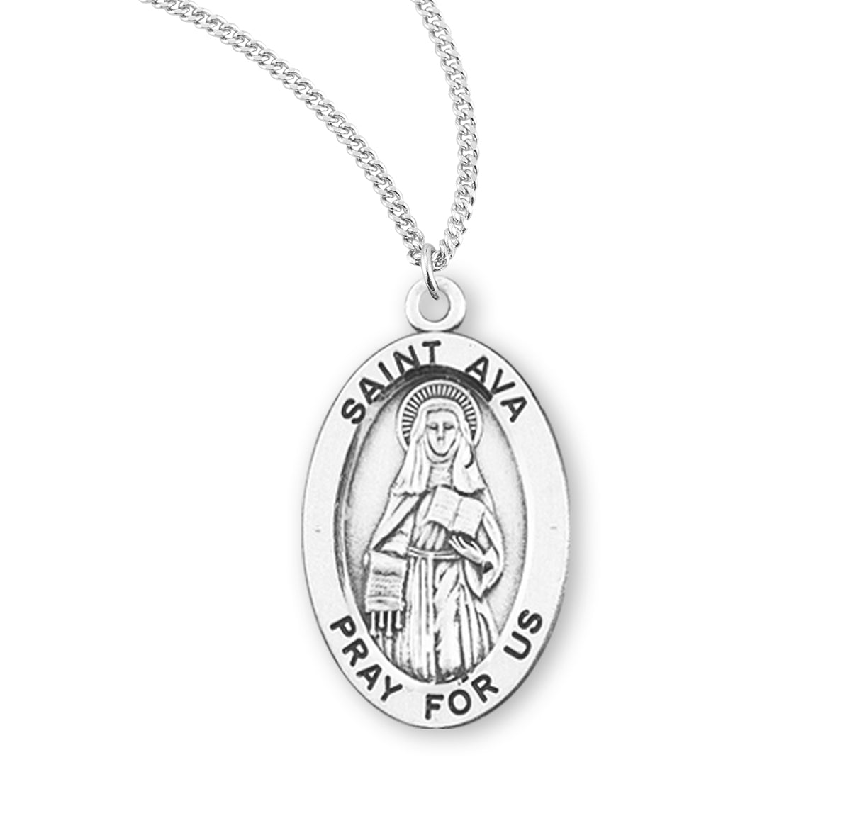 Patron Saint Ava Oval Sterling Silver Medal