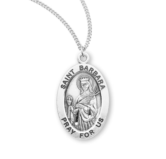 Patron Saint Bernadette Oval Sterling Silver Medal