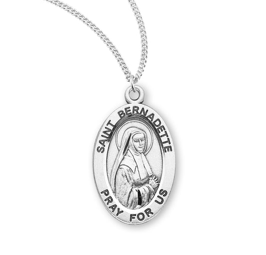 Patron Saint Catherine of Siena Oval Sterling Silver Medal