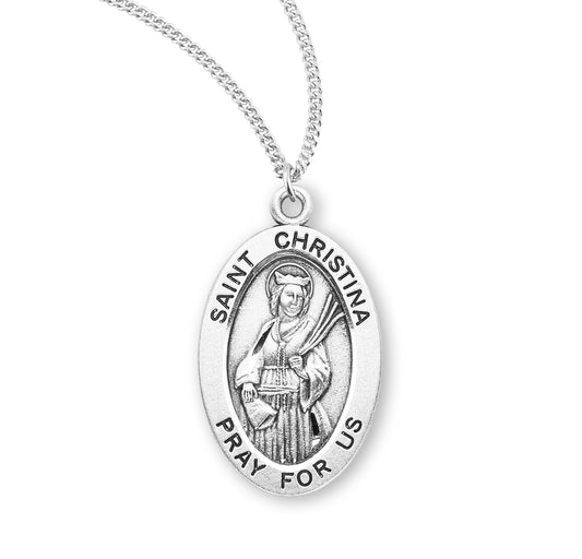 Patron Saint Clare Oval Sterling Silver Medal