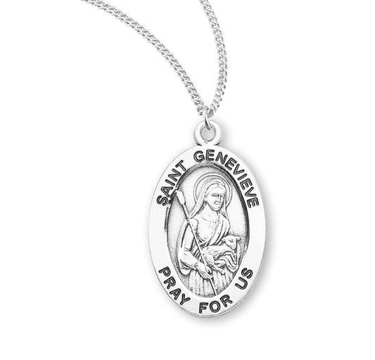 Patron Saint Grace Oval Sterling Silver Medal