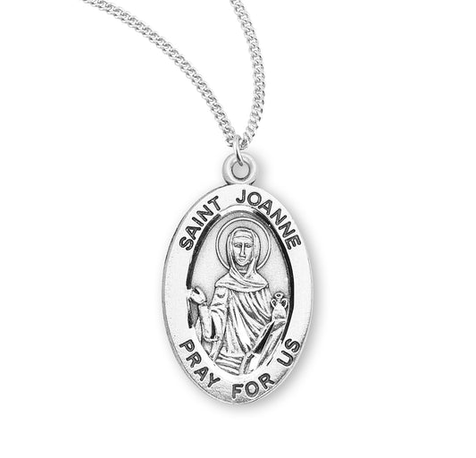 Patron Saint Joan of Arc Oval Sterling Silver Medal