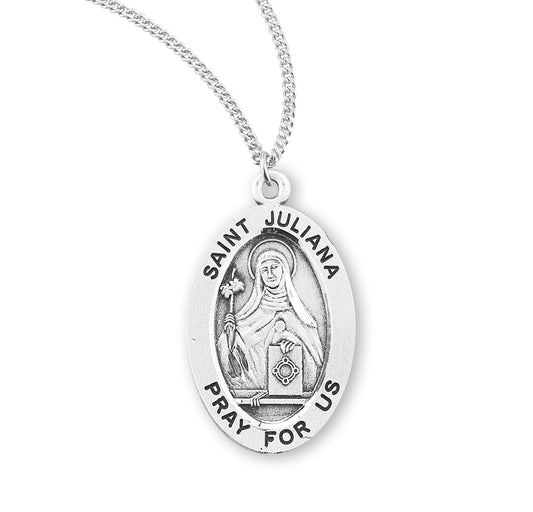 Saint Juliana Oval Sterling Silver Medal