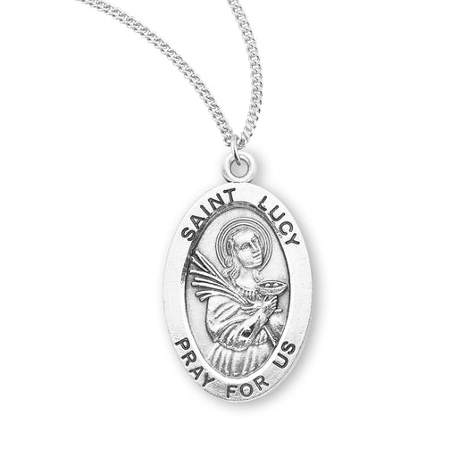 Patron Saint Margaret Oval Sterling Silver Medal