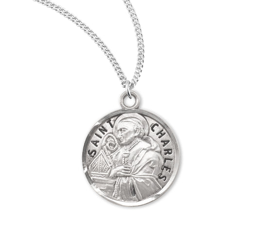 Patron Saint David Round Sterling Silver Medal