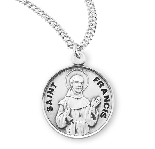 Patron Saint Genesius Round Sterling Silver Medal