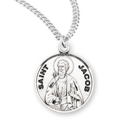 Patron Saint James Round Sterling Silver Medal