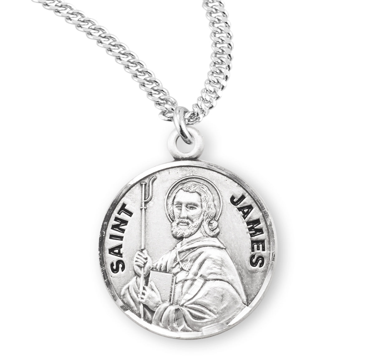 Patron Saint Jerome Round Sterling Silver Medal
