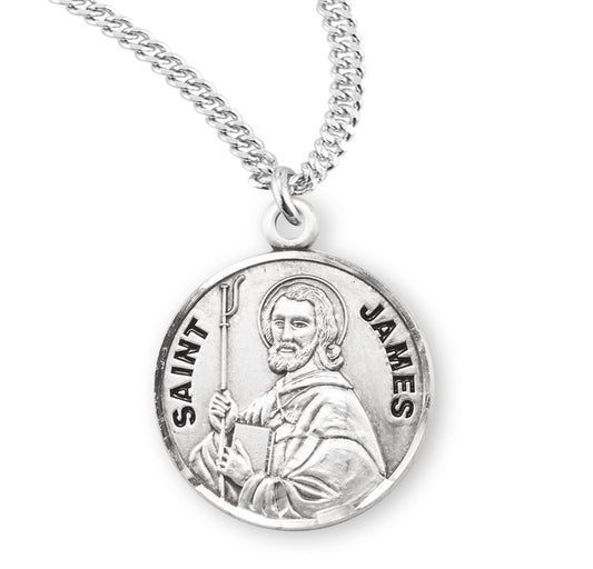 Patron Saint Jerome Round Sterling Silver Medal