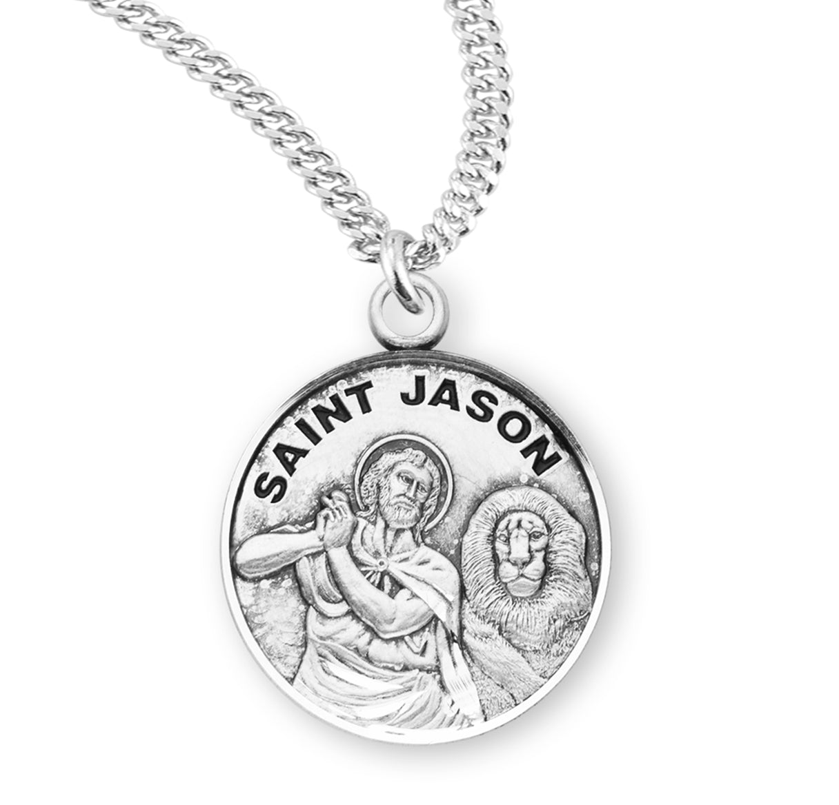 Patron Saint Jason Round Sterling Silver Medal