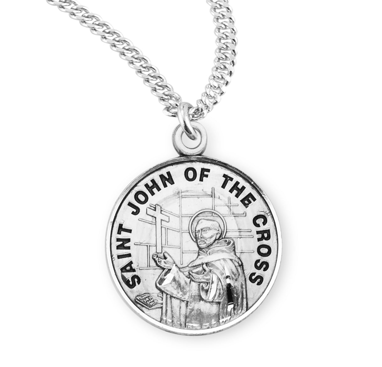 Patron Saint John of the Cross Round Sterling Silver Medal