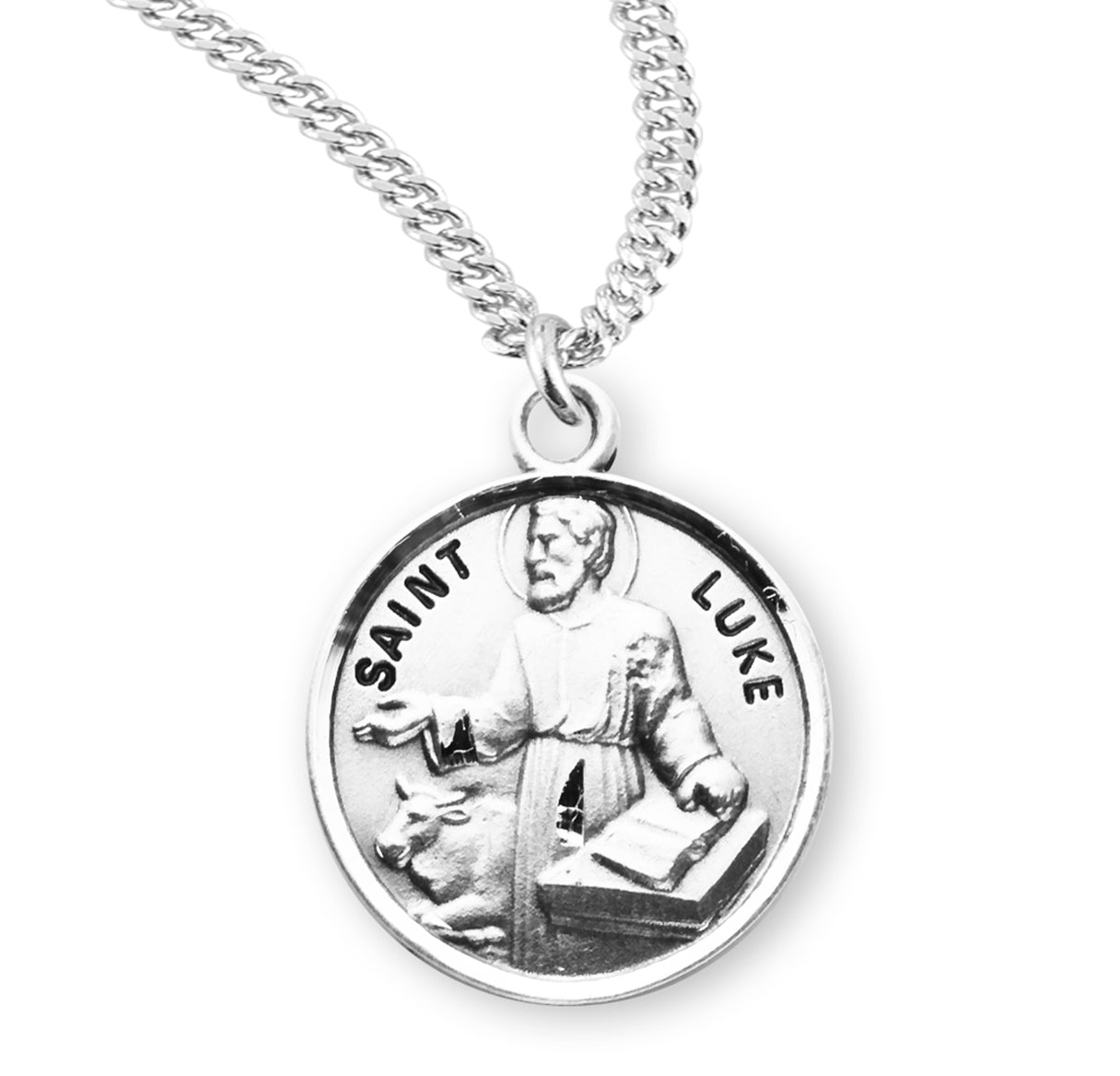 Patron Saint Luke Round Sterling Silver Medal