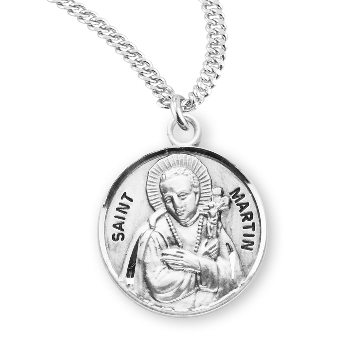Patron Saint Martin De Porres Round Sterling Silver Medal