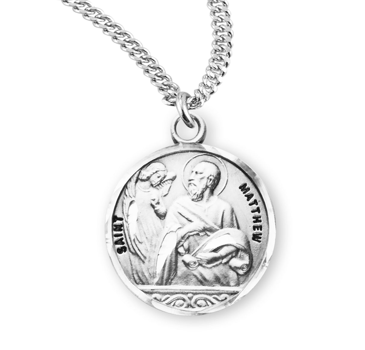 Patron Saint Matthew Round Sterling Silver Medal