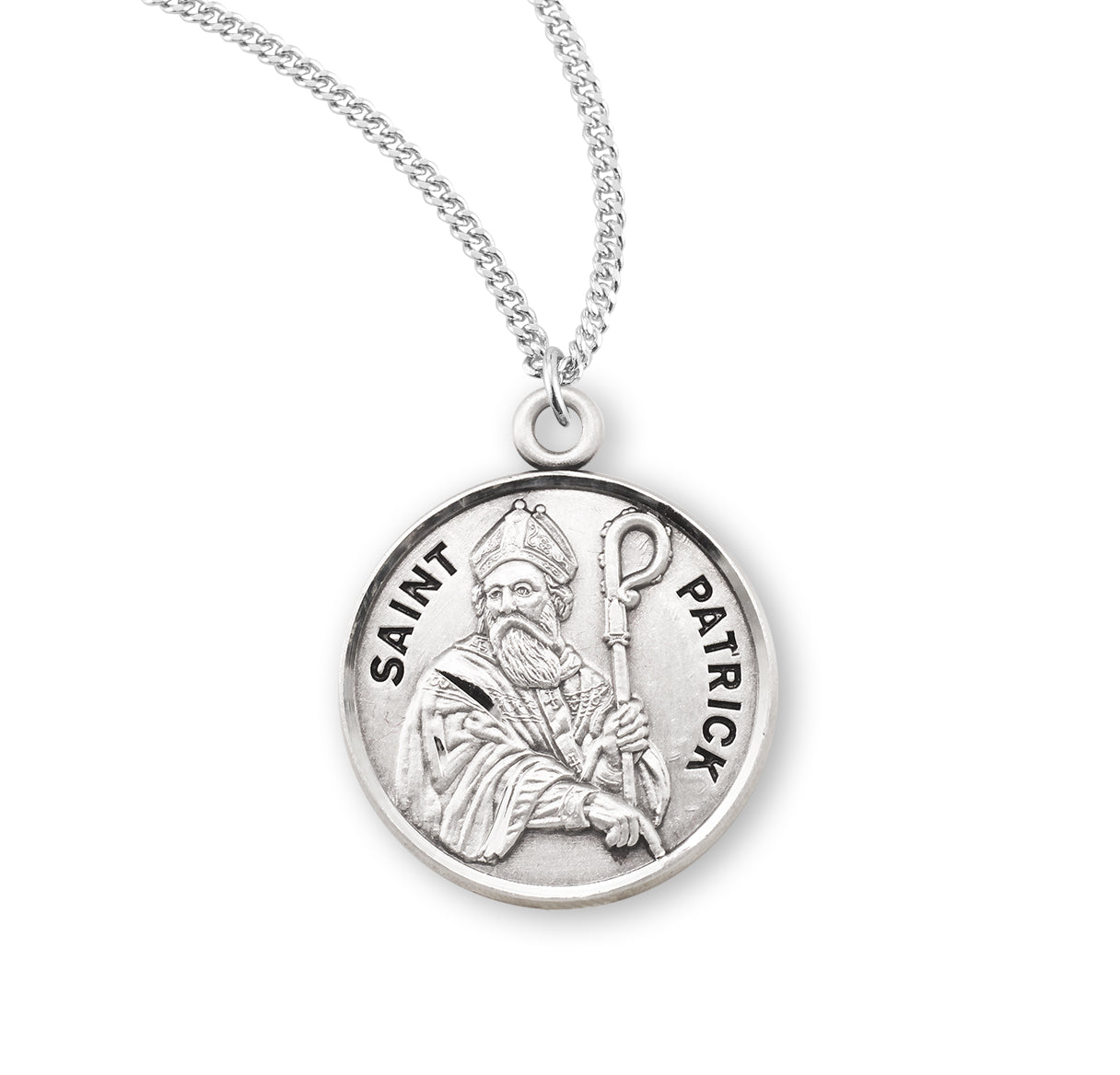 Patron Saint Patrick Round Sterling Silver Medal