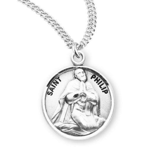 Patron Saint Richard Round Sterling Silver Medal