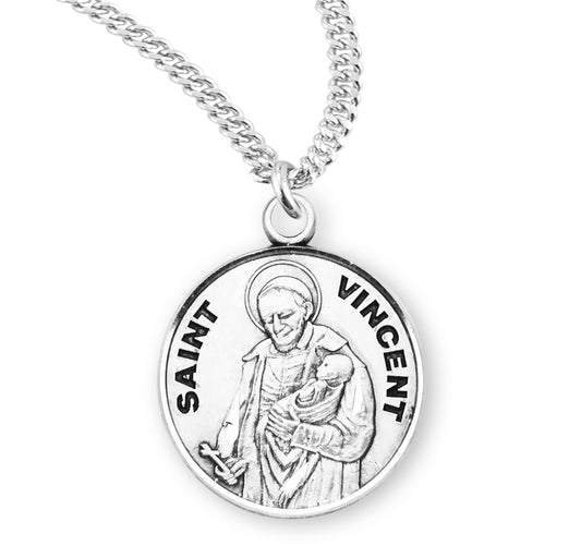 Patron Saint Zachary Round Sterling Silver Medal