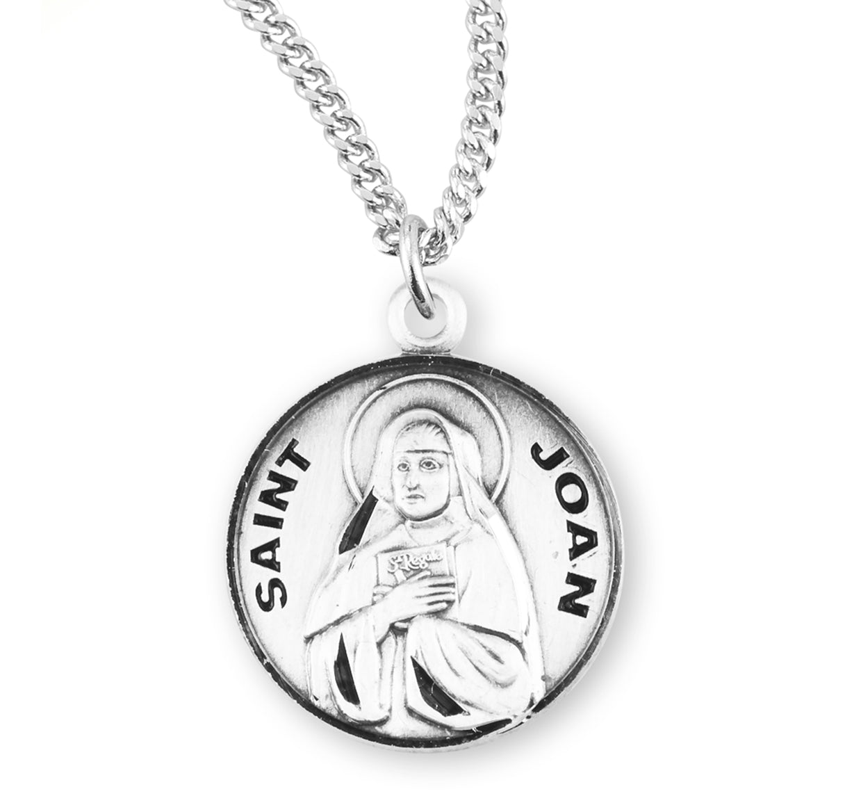 Patron Saint Joan Round Sterling Silver Medal