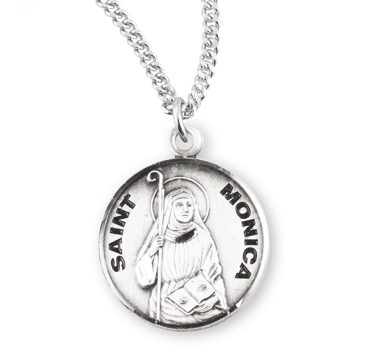 Patron Saint Monica Round Sterling Silver Medal The Catholic Shop patron-saint-monica-round-sterling-silver-medal-the-catholic-shop