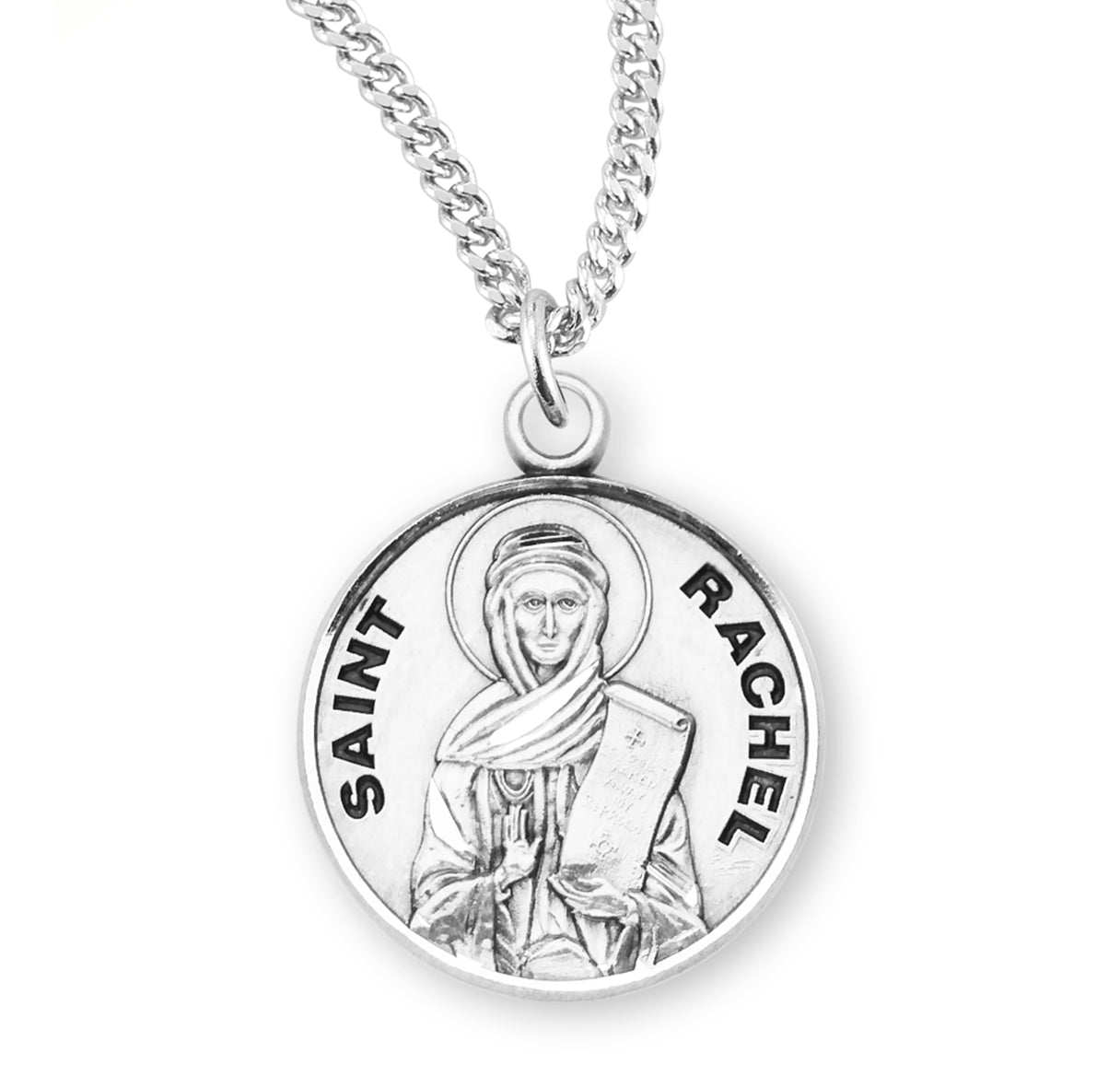 Patron Saint Rachel Round Sterling Silver Medal