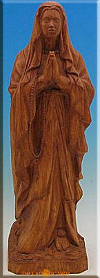 Our Lady Of Lourdes Outdoor Statue-Wood Stain Finish