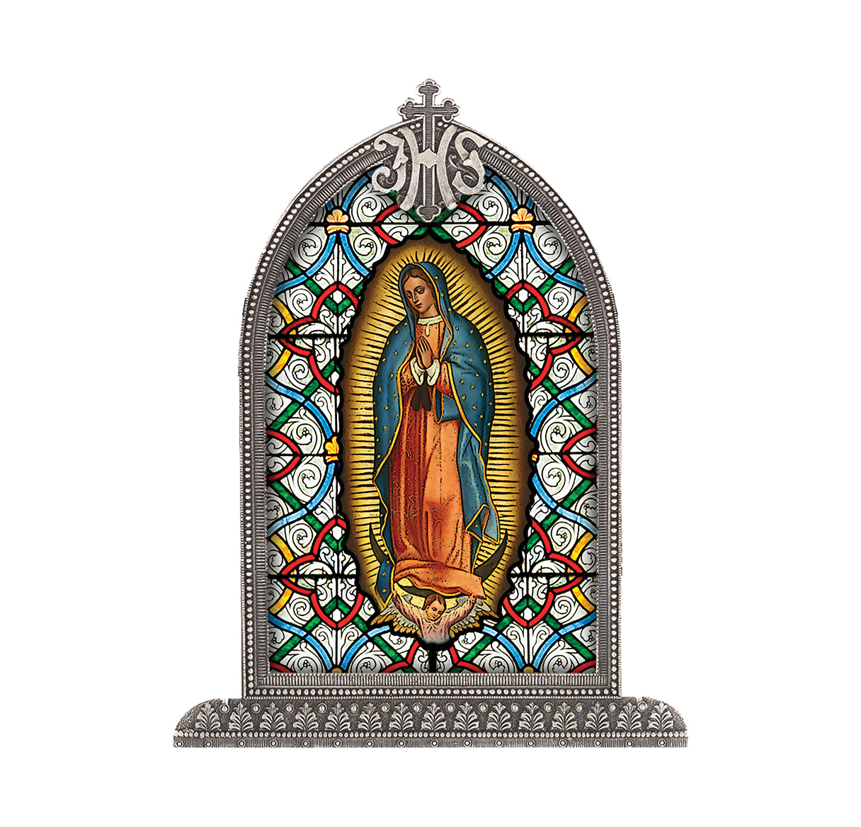 Our Lady of Guadalupe Antiqued Framed Liturgical Glass