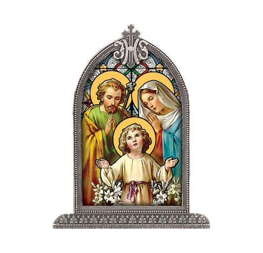 Holy Family Antiqued Framed Liturgical Glass