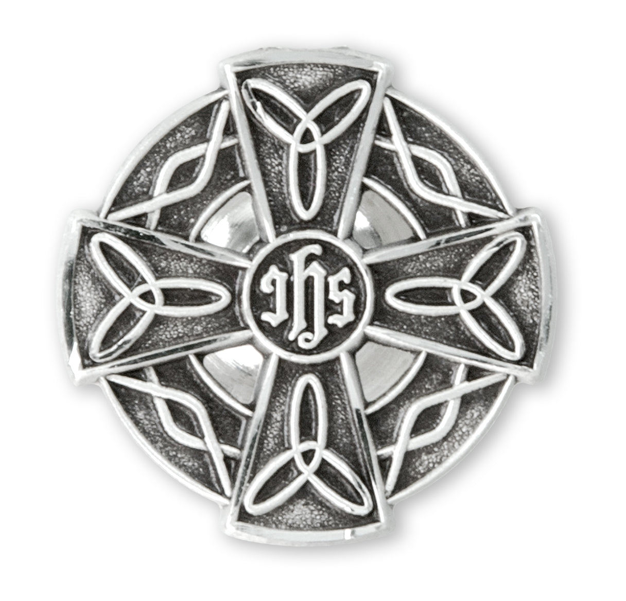 Sterling Silver Irish Celtic Cross Lapel Pin