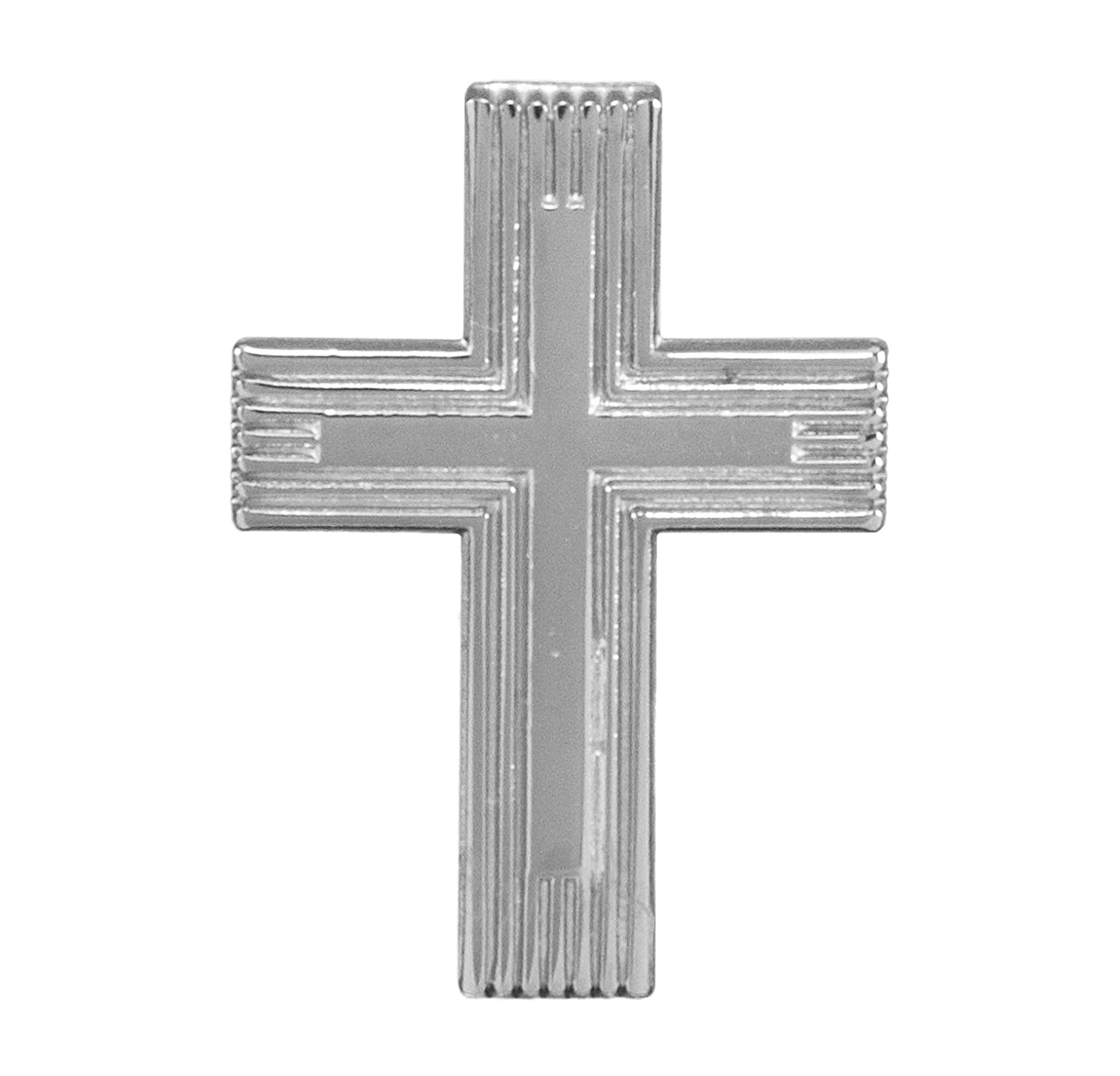 Sterling Silver Engraved Cross Lapel Pin