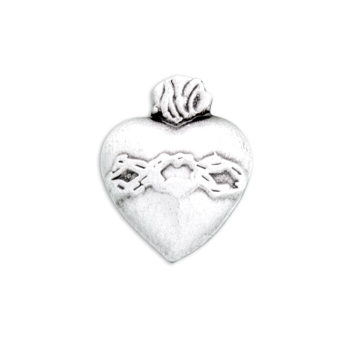 Sterling Silver Sacred Heart Lapel Pin