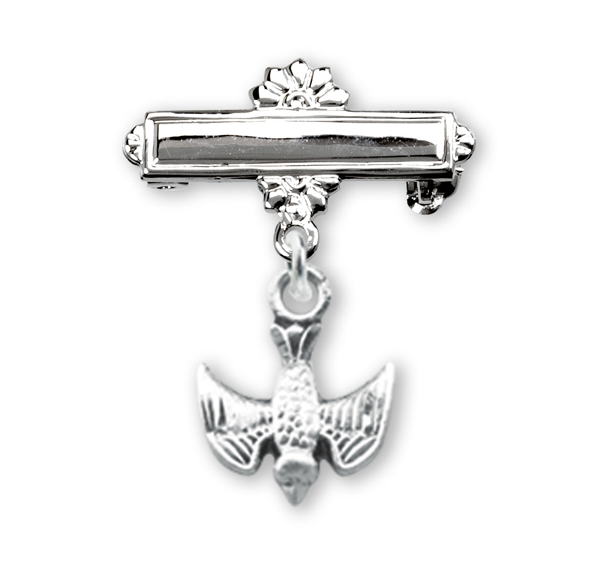 Sterling Silver Baby Holy Spirit Medal on a Bar Pin