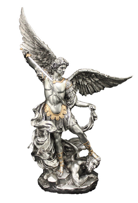 St Michael the Archangel Statue Pewter 10"