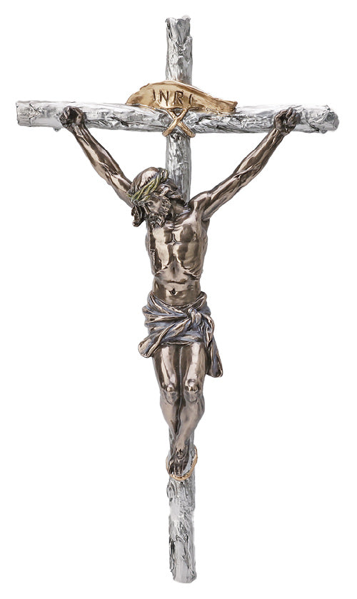 Crucifix Two-Toned Veronese 16"
