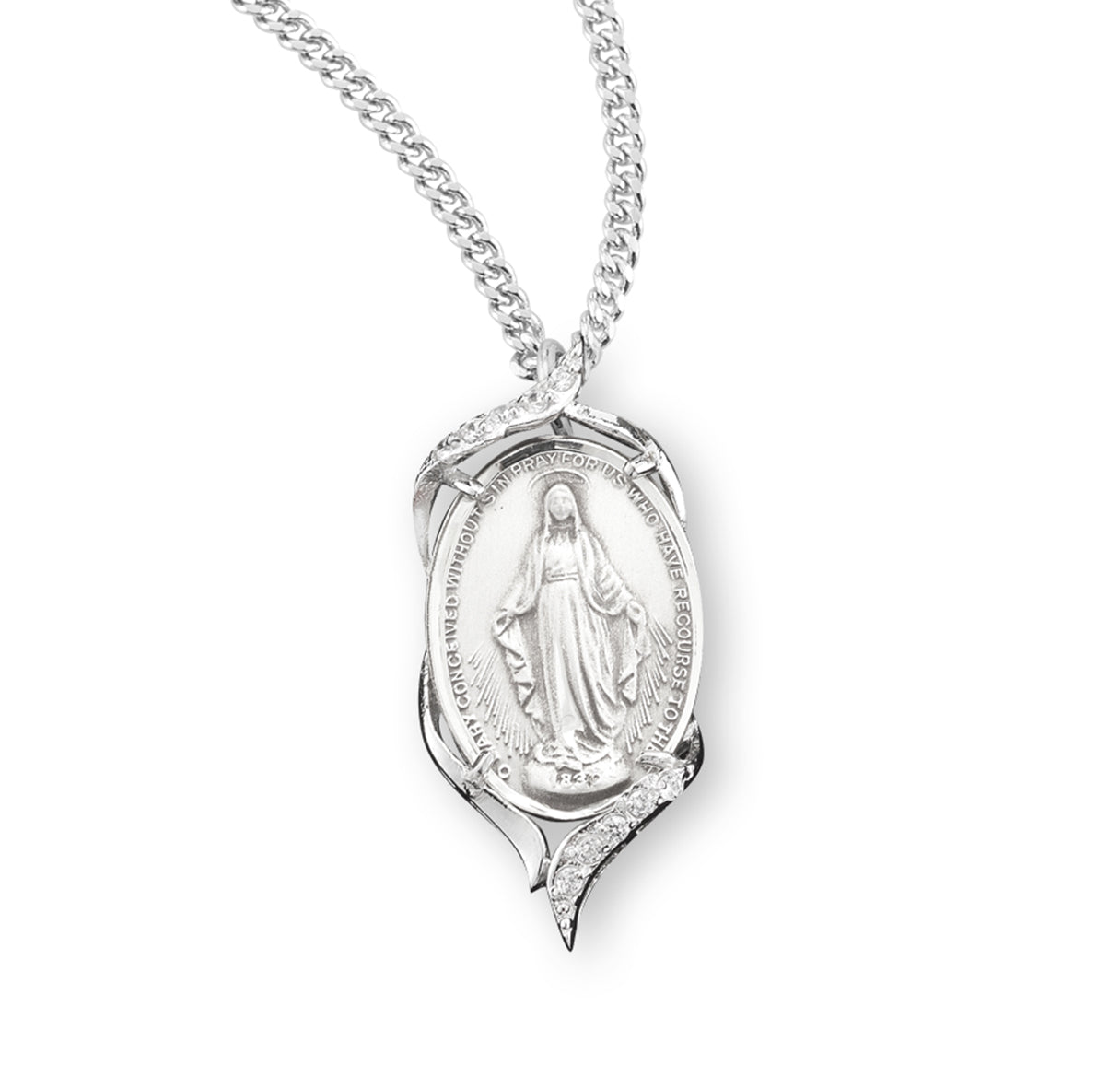 Sterling Silver Oval Miraculous Medal