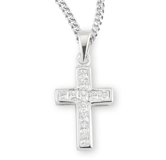 Sterling Silver Cubic Zirconia ia Cross