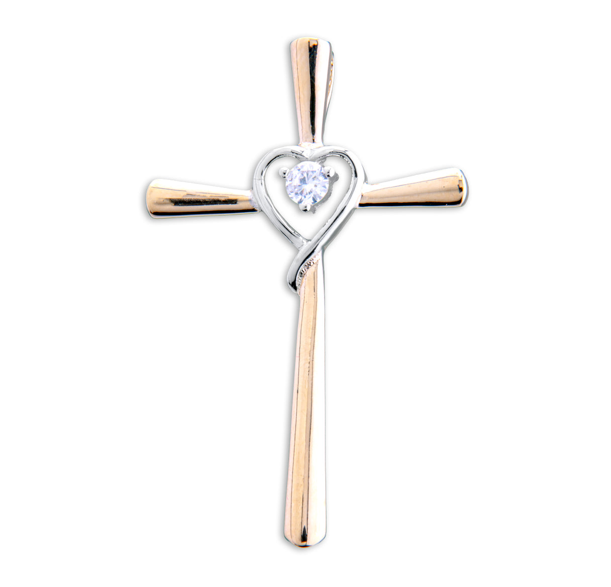 Gold Over Sterling Silver Two Tone Cross