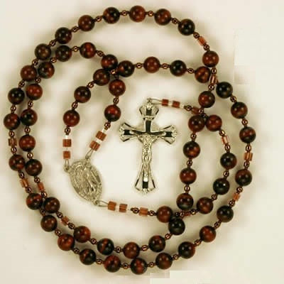 Divine Mercy Red Tiger Eye Rosary