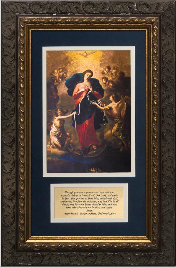 Mary Untier of Knots with Pope Francis Framed Prayer
