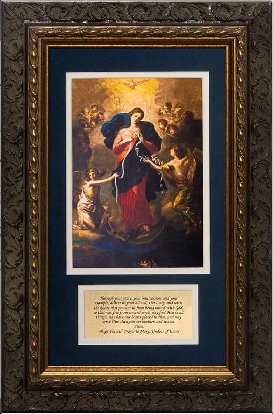 Mary Untier of Knots with Pope Francis Framed Prayer
