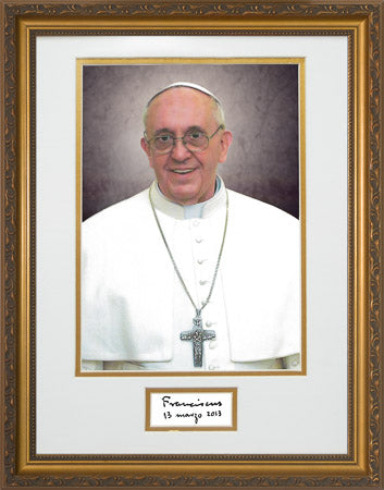 Pope Francis Formal Portrait with Signature