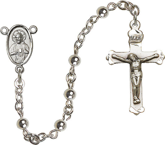 5mm Sterling Silver Mother of Pearl  Rosary